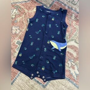 Carter's Navy Blue Bodysuit with Dinosaur and Whale Print